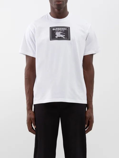 Knight Label Cotton-jersey T-shirt - Mens - White Black