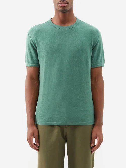 Slubbed Linen-blend Jersey T-shirt - Mens - Green