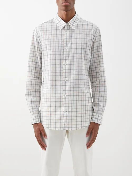 Quevedo Checked Cotton-twill Shirt - Mens - White Multi