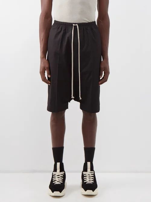 Rick's Pods Drawstring Cotton-blend Shorts - Mens - Black