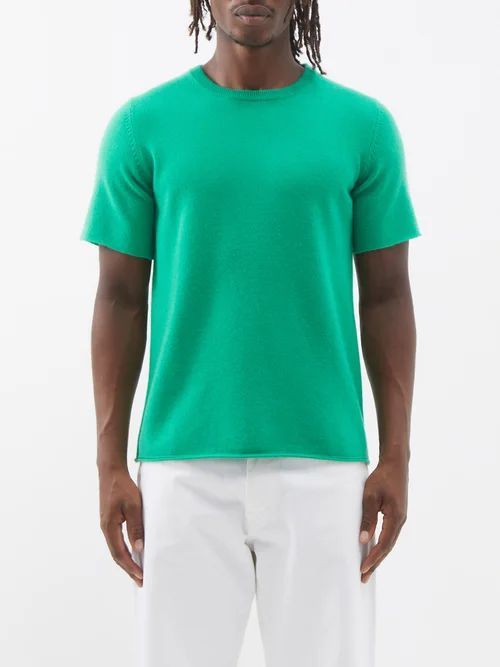 Stretch-cashmere T-shirt - Mens - Green