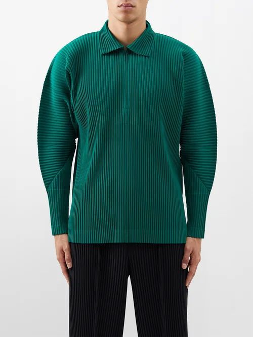 Technical-pleated Knit Shirt - Mens - Green
