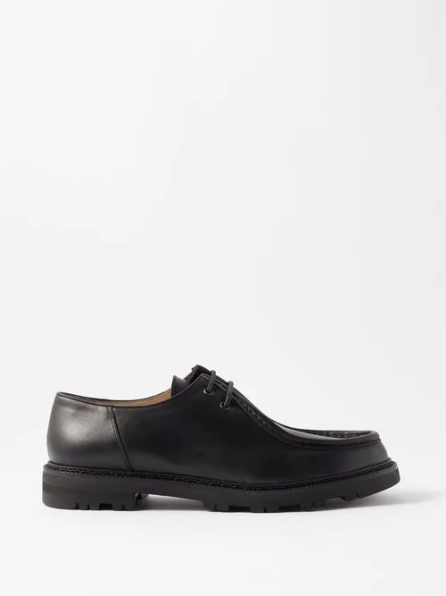 University Leather Derby Shoes - Mens - Black