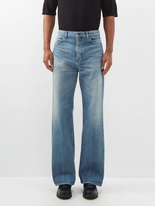 70s Flared-leg Jeans - Mens - Blue