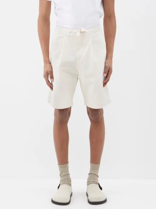 Hughes Drawstring-waist Organic-cotton Shorts - Mens - Cream