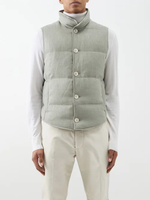Quilted Gilet - Mens - Light Green