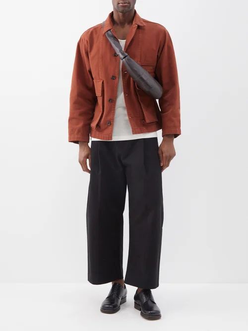 Flap-pocket Garment-dyed Denim Overshirt - Mens - Brown