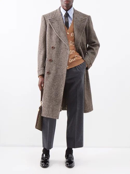 Pleated Wool-flannel Trousers - Mens - Dark Grey