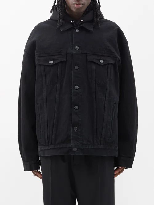 Oversized Selvedge-denim Jacket - Mens - Black