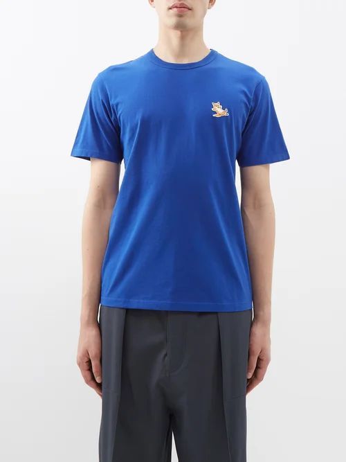 Chillax Fox Cotton-jersey T-shirt - Mens - Blue