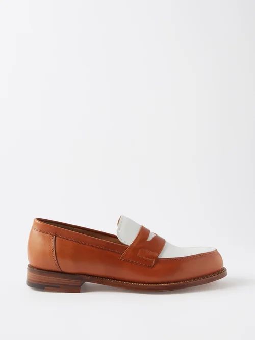 Epsom Leather Loafers - Mens - Tan White