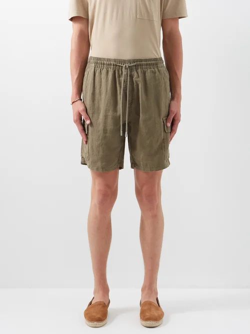 Baie Linen Shorts - Mens - Olive Green