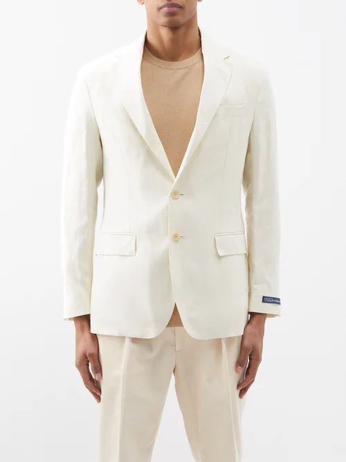 Flap-pocket Linen Jacket - Mens - Cream