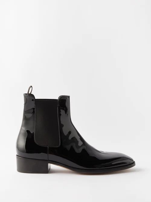 Hainaut Patent-leather Chelsea Boots - Mens - Black