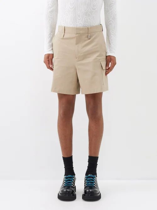 Cotton-twill Cargo Shorts - Mens - Beige