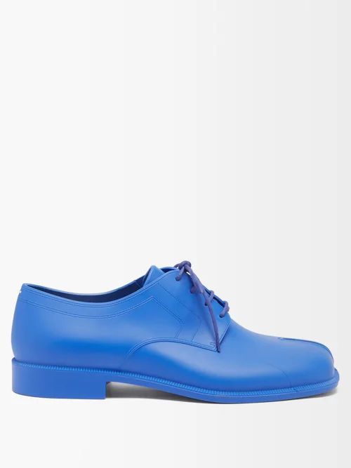 Tabi Split-toe Pvc Derby Shoes - Mens - Blue