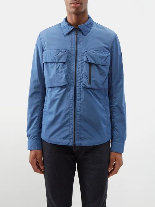 Rift Flap-pocket Overshirt - Mens - Blue