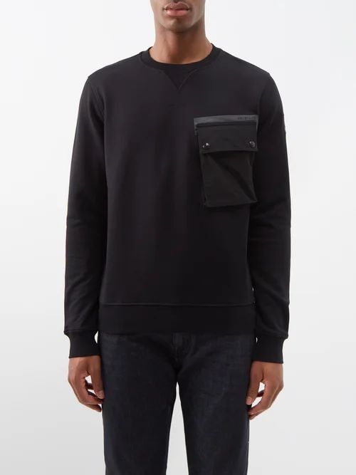 Surge Flap-pocket Cotton-jersey Sweatshirt - Mens - Black