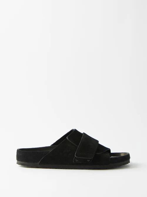 Kyoto One-strap Suede Sandals - Mens - Black