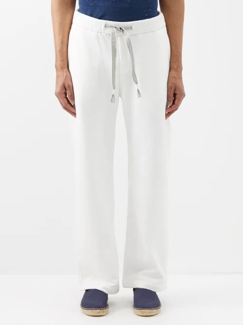 Durham Drawstring-waist Jersey Trousers - Mens - Off White