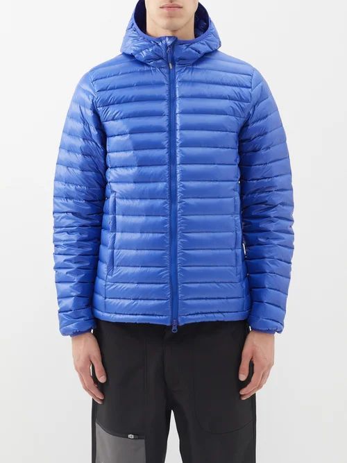 Bruce Quilted-down Hooded Jacket - Mens - Blue