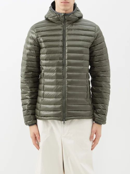 Bruce Quilted-down Hooded Jacket - Mens - Khaki