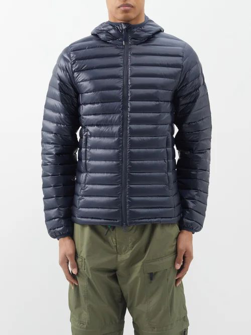 Bruce Quilted-down Hooded Jacket - Mens - Navy