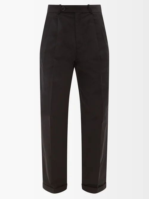 Duncan Twill Tailored Trousers - Mens - Black