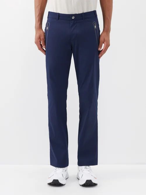Nael Technical-twill Trousers - Mens - Blue Navy