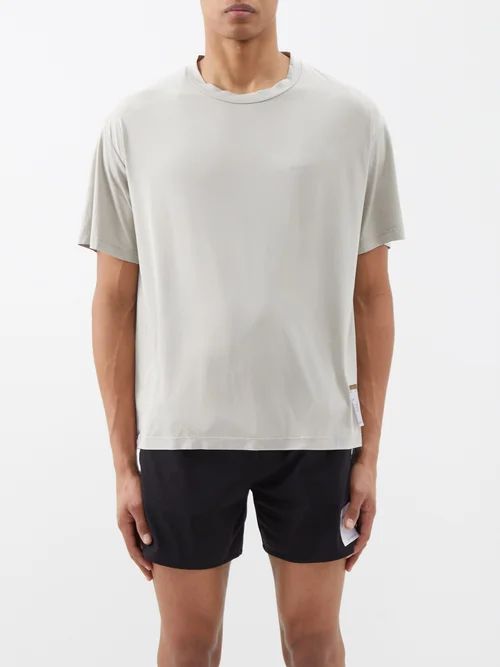 Auralite Recycled-fibre Jersey T-shirt - Mens - Grey