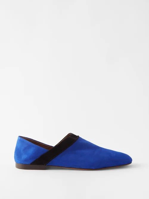 Babouche Suede Shoes - Mens - Blue