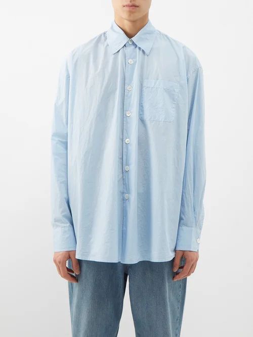 Borrowed Cotton-blend Shirt - Mens - Blue