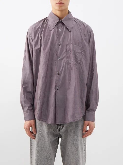 Coco 70s Cotton-blend Shirt - Mens - Lavender