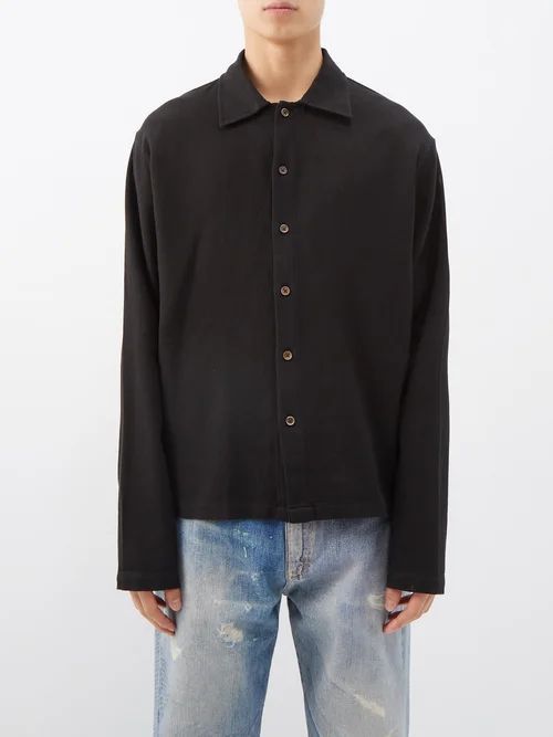 Isola Knitted-cotton Shirt - Mens - Black
