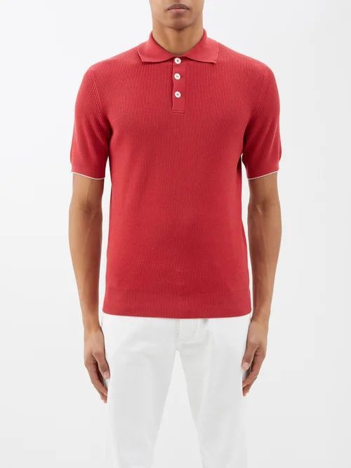 Cotton Polo Shirt - Mens - Red
