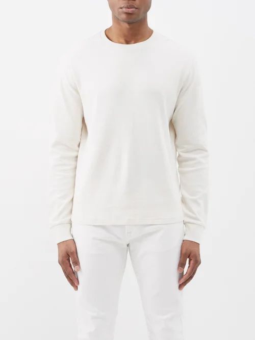 Duo Fold Cotton-jersey T-shirt - Mens - White