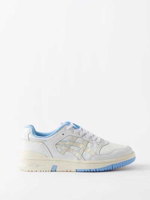 Ex89 Faux-leather Trainers - Mens - White Blue