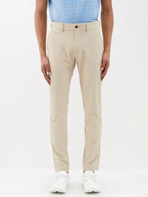 Ike Stretch-crepe Tapered Golf Trousers - Mens - Tan