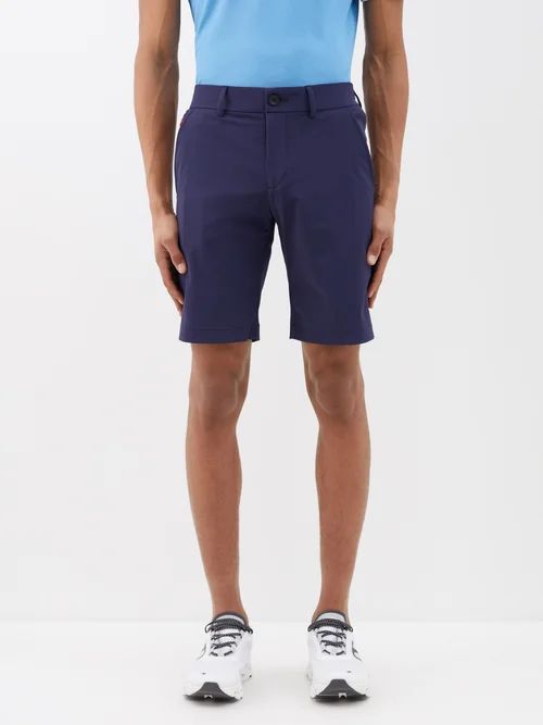 Iver Stretch-crepe Golf Chino Shorts - Mens - Blue Navy