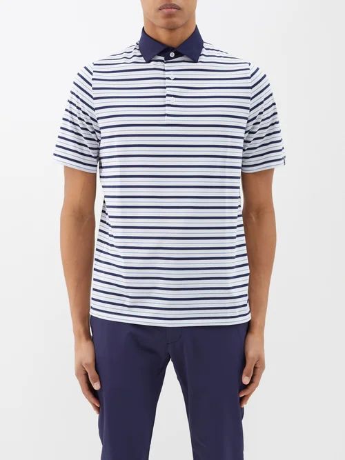 Luis Striped Stretch-jersey Polo Shirt - Mens - White Stripe
