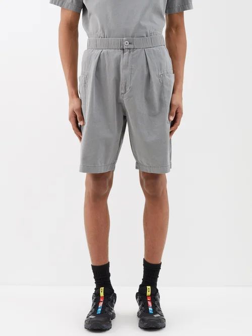 Patch-pocket Recycled-cotton Shorts - Mens - Grey