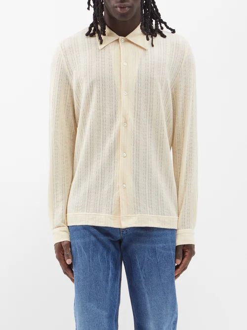 Ripley Striped Cotton-blend Shirt - Mens - Ivory