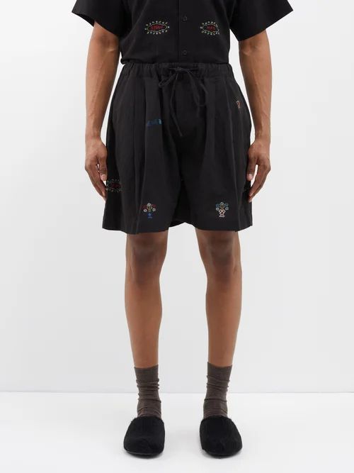 Bridge Cotton-blend Shorts - Mens - Black Multi