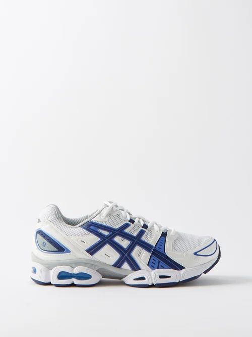 Gel-nimbus 9 Mesh And Faux-leather Trainers - Mens - White Blue
