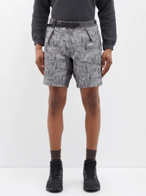 In The Mountain Cotton-blend Ripstop Shorts - Mens - Grey