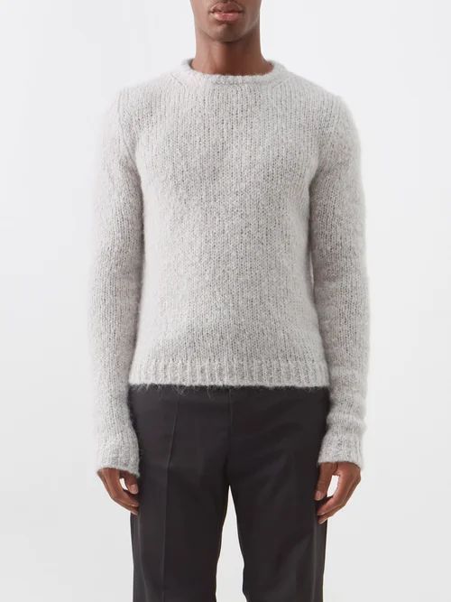 Crew-neck Sweater - Mens - Beige