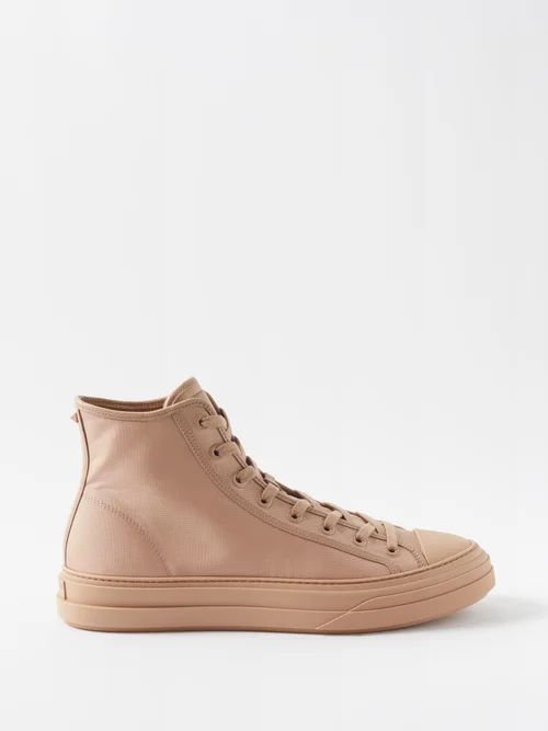 Totaloop Coated-canvas High-top Trainers - Mens - Rose