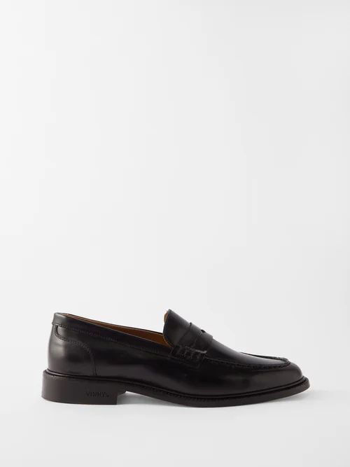 Townee Leather Penny Loafers - Mens - Black