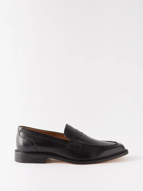 Townee Leather Penny Loafers - Mens - Black