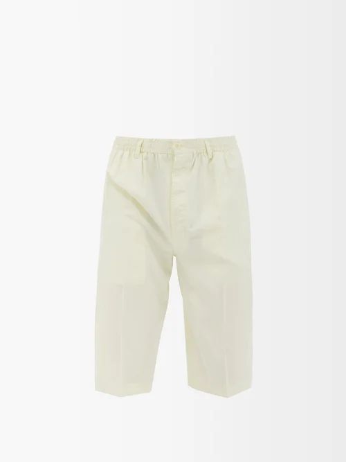 Easy Elasticated-waist Silk Shorts - Mens - Yellow